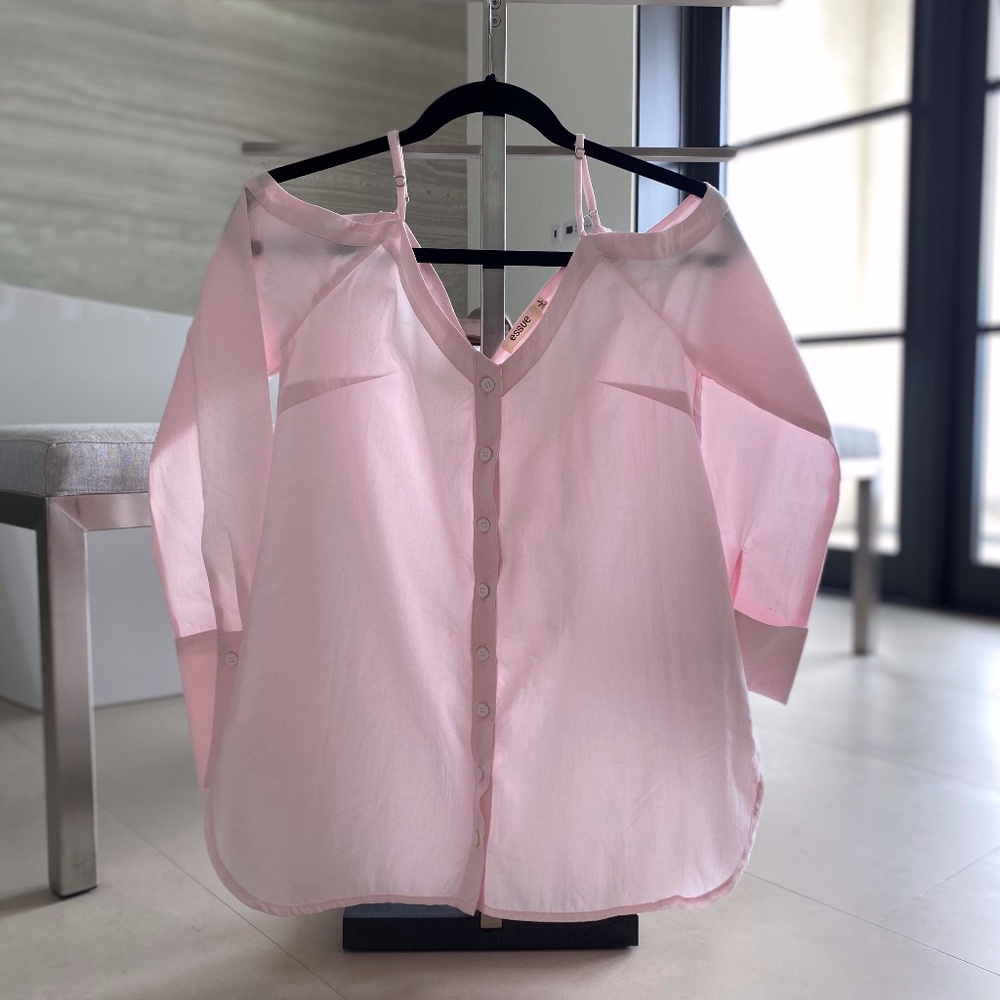 Light Pink Open Shoulder Dress Top